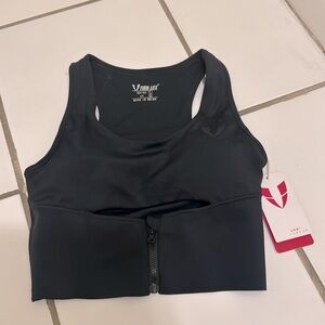 NWT Firm Abs zip front doors bra/crop tank. Super cute but too small for me.
